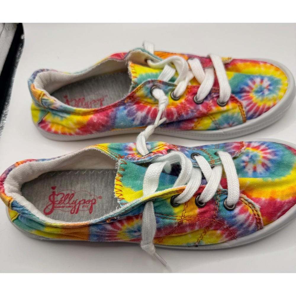 Jellypop Comfort Fit Women Tie Dye Canvas Slip On Sneakers Multi Color Low Top